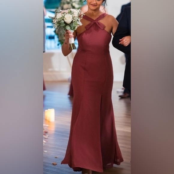 Azazie Mauve Desert Rose Bridesmaid Gown Dress - Picture 4 of 7